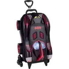 Mala Infantil Batman 3D Rodinhas Leve Resistente Preta Transporte Facil