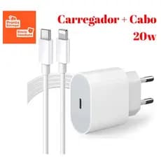 Carregador Turbo Lightning De iPhone Fonte com Cabo Carregamento Rápido 1m PD 20w - Promoção