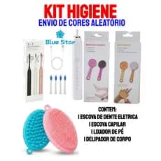 Kit Escova Dente + Escova Capilar + Lixador + Delipador  1 unidade - Promoção