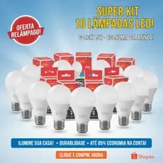 kit 10 Lâmpadas LED 9W Bivolt - Equivalente 60W Luz Branca
