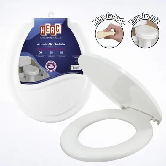 Tampa de Vaso Almofadado Branco Oval Redondo