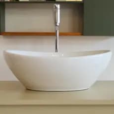 Cuba Oval De Apoio louça Branca 41cm