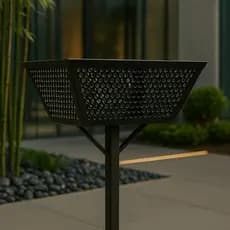 Lixeira De Calçada Externa Rua Cesto De Lixo Em Aço Carbono Resistente A Chuva Não Enferruja