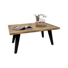Mesa De Centro 50cm Retangular Modernic Com Pés Palito Plástico PVC Retro Decoração Sala De Estar