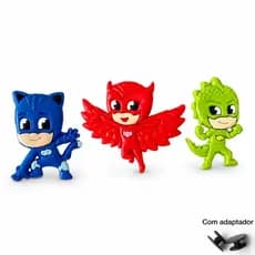 Kit 3 Pins Pj Masks Emborrachados Sandálias Acessório Bolsas Mochilas Delicados Divertido