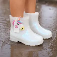 Galocha Infantil Menina Bota Criança Chuva Frio Escola Feminina Estilosa Desenhos Fofos