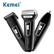 Barbeador Elétrico Kemei, Kemei KM-6558, Barbeador Recarregável, Aparador de Barba, Máquina de Barbear, Barbeador