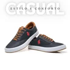 Tenis Masculino Casual Polo Ocean Confortável Leve Macio Lançamento Envio Imediato