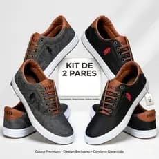 Kit 2 Pares Tenis Masculino Casual Polo Confortavel Leve Dia a dia