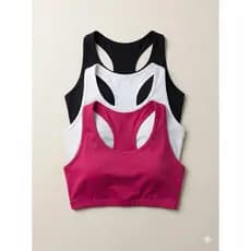 Kit 3 Tops Feminino Nadador Fitness Básico Sem Bojo Microfibra Academia