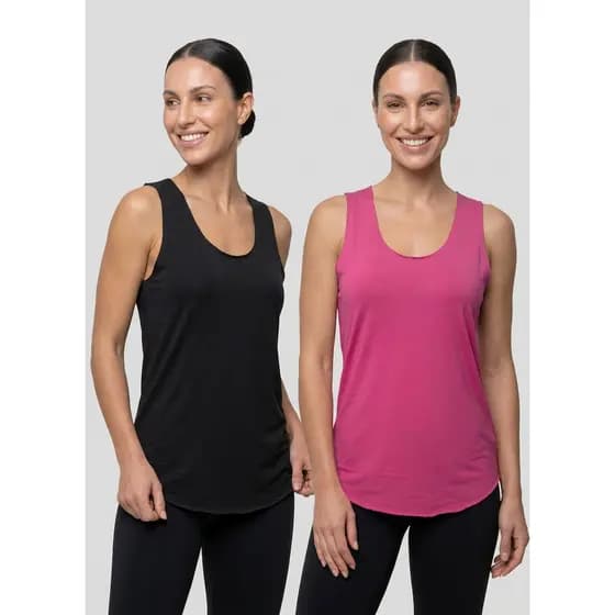 Kit 2 Camisetas Básica Feminina Corte a Laser Alongada Tapa Bumbum Blusa Regata Sem Costura Academia Fitness