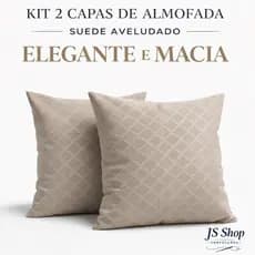 Kit 2 Capas de Almofada Suede Aveludado 42x42 Zíper Invisível Geométrica Decorativa