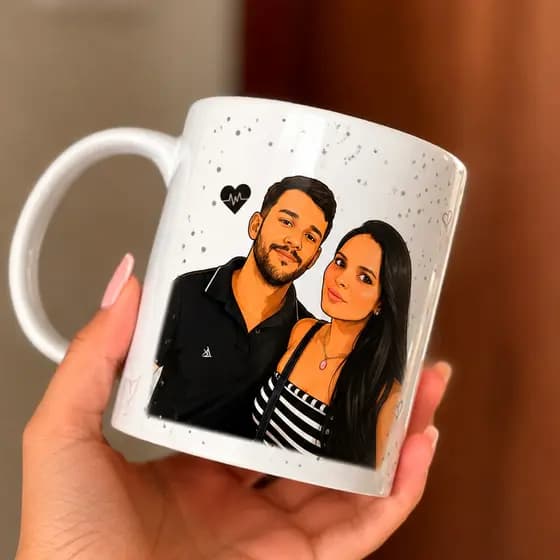 Caneca Personalizada com Caricatura, Presente Criativo