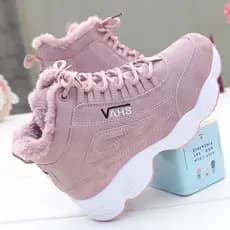 Mulheres Veludo Designer Tênis/Botas de Neve Quente # 39's Outono Inverno Sapatos Branco Liso Algodão Casual VN253