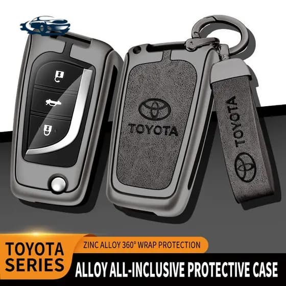 Capa de Chave de Carro em Liga de Zinco para Toyota Hilux Yaris RAV4 Corolla Avensis Aygo Verso Scion TC IM Camry Auris