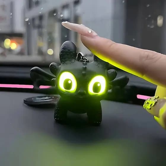 Como Treinar Seu Dragão: Ornamento Luminoso para Interior de Carro do Desdentado, Asas da Fúria Noturna Podem Mover-se,