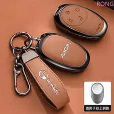 Capa para Chave de Carro, AION UT Y RT V, Liga de Zinco, Couro, Acessórios para Chaveiro de Carro DHJW