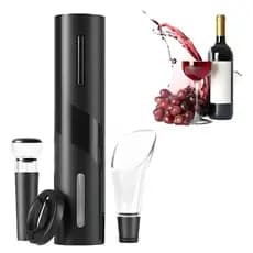 Abridor De Vinho Saca Rolhas Elétrico Automático Cor Preto