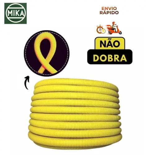 ELETRODUTO CORRUGADO "CONDUITE REFORÇADO" AMARELO 3/4’’ 100 METROS
