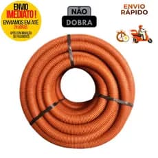 Conduíte Corrugado Laranja - Eletroduto 1Polegada com 100 metros