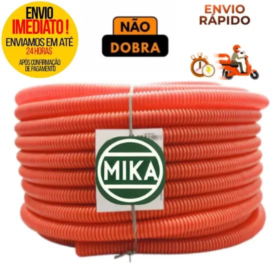 Conduíte Corrugado Laranja - Eletroduto 3/4 com 100 metros, 25mm(DN)