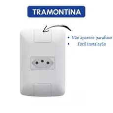 kit Tomada Simples 10A Branca - ARIA TRAMONTINA