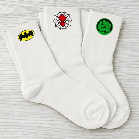 Kit 3 Pares Meias Herois Super Avertura Fit Esporte Academia