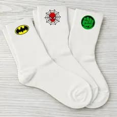 Kit 3 Pares Meias Herois Super Avertura Fit Esporte Academia