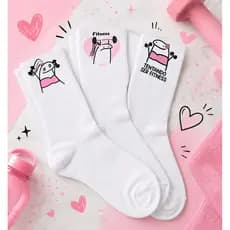Kit 3 Pares Meias Divertidas Flork Malhando Academia Treino Fit