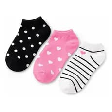 Kit Meia Soquete Cano Curto 3 Pares Premium Feminino Meninas