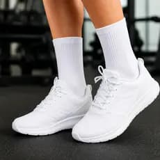 Meias 3 Pares Cano Alto Lisa Academia Treino Esportes Fitnes