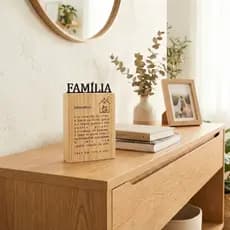 Placa Decorativa de Madeira para Mesa Amor Família Pet Enfeite Decoração Casa Sala Escritorio