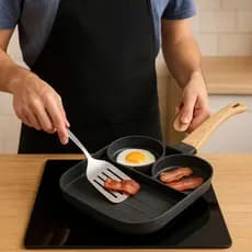 Espátula Inox para Chapa 21,5 cm + Frigideira Multifuncional 3 em 1 Antiaderente