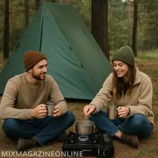Kit Completo Fogareiro de Mesa Frontier + Barraca Camping Verde— Solução para Aventuras ao Ar Livre