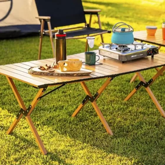 Mesa Dobrável Camping 120cm Leve e Estável com Bolsa Transporte Ideal para Acampamento e Jardim