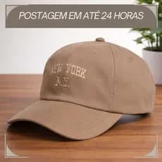 Boné Ny New York Retro Basebol Aba Curva Masculino Feminino Regulagem Fitão