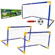 2 Mini Traves com Rede + Bola + Bomba de Encher 2 Trave Em 1 -Golzinho Futebol Infantil
