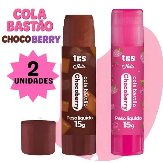 Cola Em Bastão Fofa Escolar Escritório Papelaria Criativa Formato Gloss E cheirinho - 2 Unidades