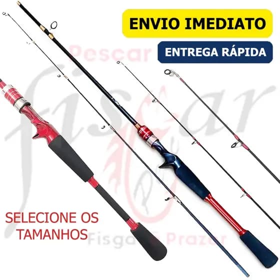 Vara De Pesca 100% Carbono Carretilha Até 20 Lbs Ultra Leve Duas Partes Pesca Tucunaré Robalo Peixe