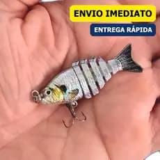 Mini Isca Artificial Articulada 3D Pesca Fácil 5cm Garateia Lambari Tucunaré Isca de Superfície