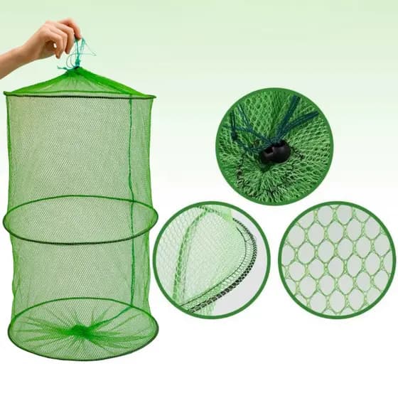 Samburá Viveiro Saco Guarda Peixe Grande Nylon 40cm Pesca Facil Retrátil Armazenamento De Peixes