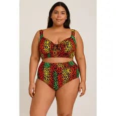 Conjunto Biquini Plus Size Top Com Regulagem Calcinha Modeladora Tanga Cores Estampas Verão