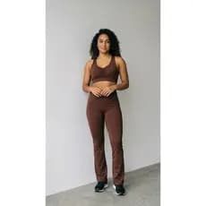 Conjunto de Academia Fitness calça bailarina Flare Top nadador   alta sustentação calça com cós alto
