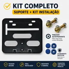 Suporte Protetor Placa de Moto Modelo Novo Acompanha Parafusos E Lacres Antifurto Material Plástico