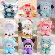 Boneca de Pelúcia Sanrio 25cm – Kuromi, My Melody ou Cinnamoroll | Super Fofa e Ideal para Presente
