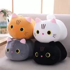 Almofada de Pelúcia Gatinho 30cm – Fofa, Antialérgica e Ideal para Crianças e Decoração