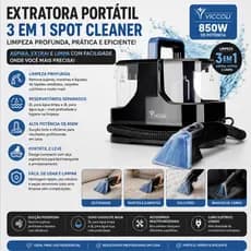 Extratora Portátil Spot Cleaner 3 Em 1 850W Aspira Extrai Limpa Estofados Sofás Tapetes Carros