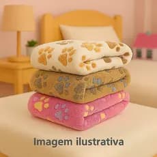 Manta Pet Cobertor Estampado ou Cor Lisa - Cachorro e Gato 1,10x0,90