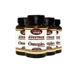 4X OLEO DE AVESTRUZ 60CAPS 1.000MG  STRUT OMEGA 3 6 7 9