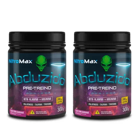 2x Abduzido Pre Treino Nitro Max Açai Com Guarana 300g